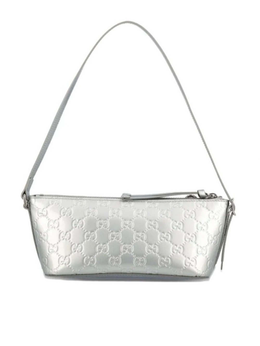 NEW Gucci GG Emblem Small Shoulder Bag in Metallic
